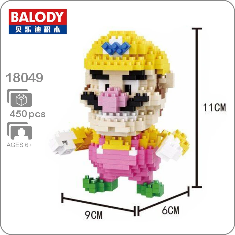 

Balody 18049 Game Super Mario Cartoon Wario Fat Model Micro DIY Diamond Mini 3D Building Nano Blocks Bricks Assembly Toy no Box