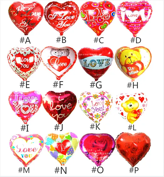 50pc Lot Wholesale Love Helium Balloon Cartoon Heart Shape Letter