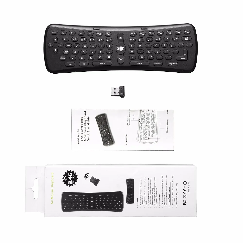Беспроводная клавиатура Souria 2 4 ГГц RF QWERTY Воздушная мышь USB игры для Android Smart TV Box Tablet