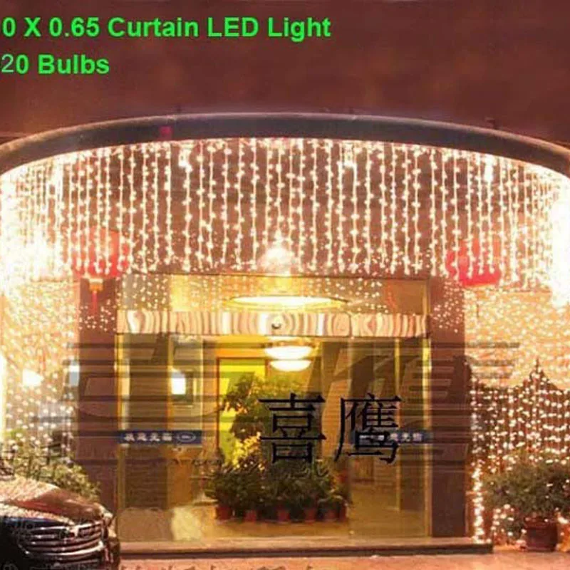 10x0.65m 360 LED STRING Fairy Lights Icicle Curtain Lights Holiday lighting Party Christmas Wedding Decorations Rideau Lumineux