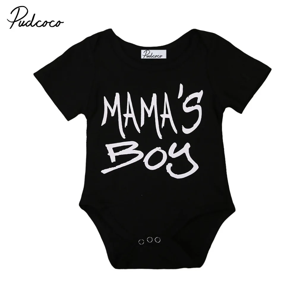 Newborn Baby Boy Romper Black Crew Collar Jumpsuit Kid Sunsuit Summer Short Sleeve Baby Clothing
