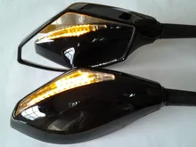 For Motorcycle Kawasaki Ninja 500 636 ZX6RR ZX750 ZX7R ZX9R ZRX ZX10R ZX-12R ER-6F Blue LED Mirror