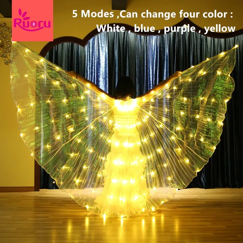 Alas LED de 360 grados para danza del vientre con varillas telescópicas, alas de danza del vientre, alas de mariposa para adultos, alas de mariposa LED para actuaciones escénicas, carnaval, fiestas Alas LED de 360 grados para danza del vientre con varillas telescópicas, alas de danza del vientre, alas de mariposa para adultos, alas de mariposa LED para actuaciones escénicas, carnaval, fiestas