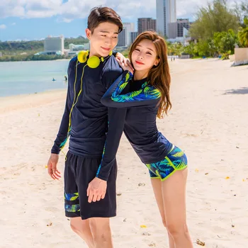 

Surfing Water Sports Rash Guards Anti-UV Quick-drying Swimsuit Women Beach Long Sleeve Tops Short Pants Swimwear badedrakt