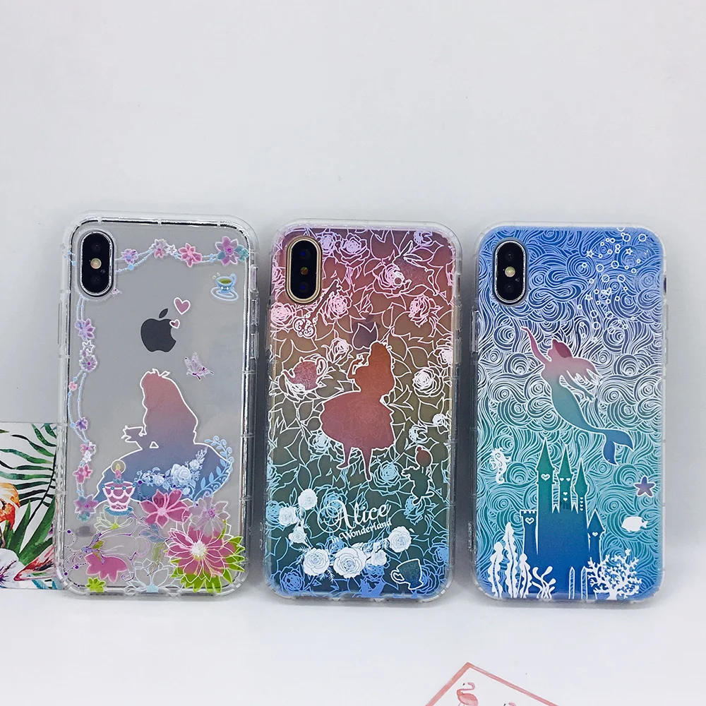 

Mermaid air pressure mobile phone drop protection case for iPhone6 6s puls 7 8PULS x xr xsmax air cushion shock protection cover