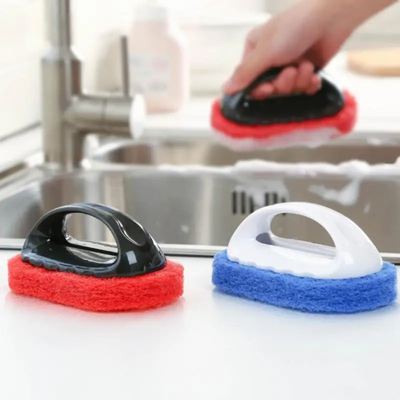 

1PCS Basin BathTub Super Scrubber Cleaner Deck Scrub Sponge Brush with Handle Magic Kitchen Bathroom Cleaning Washing Brush