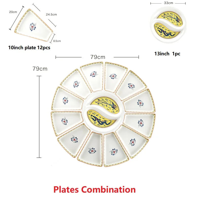 13 шт. набор посуды большие тарелки Посуда креативная керамическая тарелка дисплей комбинация морепродукты посуда и тарелки наборы