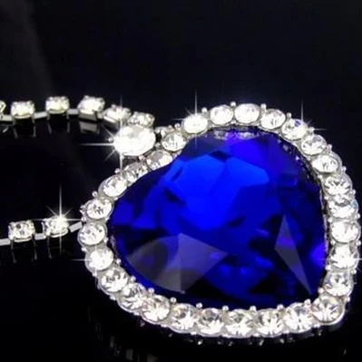 

Hot wedding design element crystal Titanic Heart of The Ocean necklace