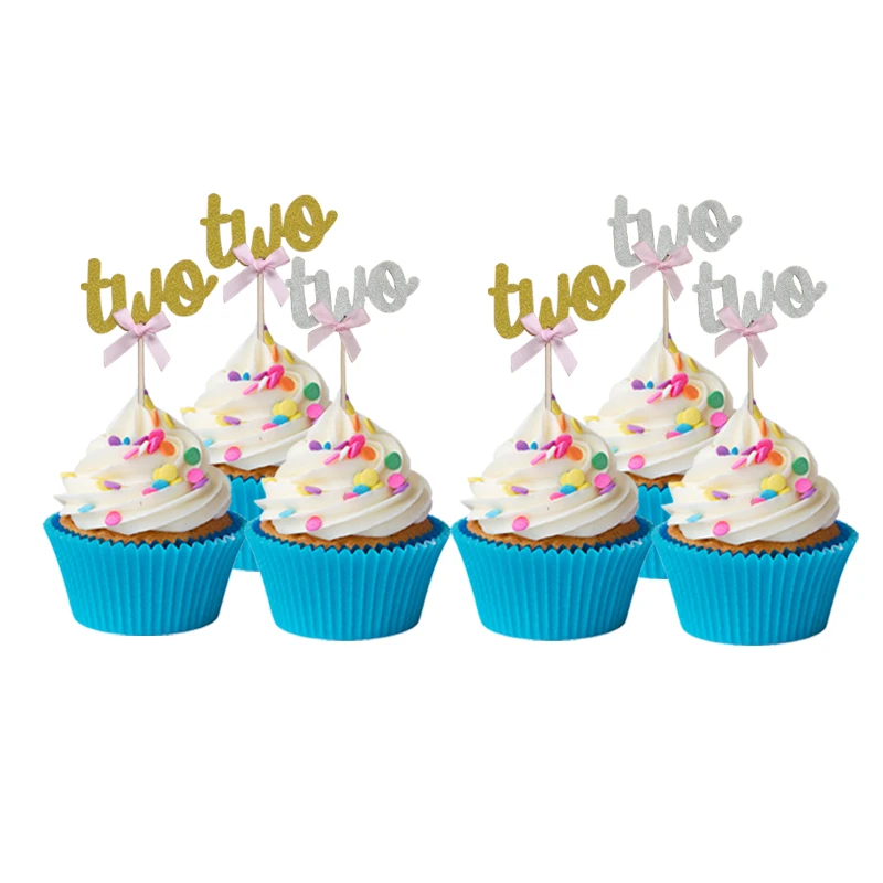 Chicinlife 10 шт. 2 года торт на день рождения капкейк Топпер Baby Shower мальчик девочка й