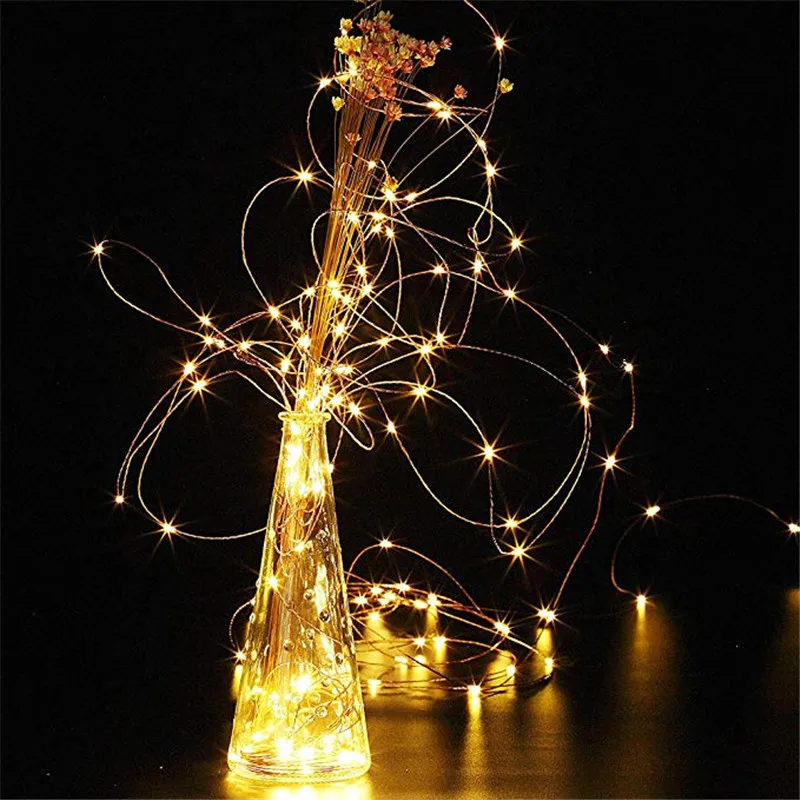 

2M 20 LED Copper Wire Fairy Garland Lamp LED String Lights Christmas Wedding Home Party Decoration Powered By CR2032 Battery