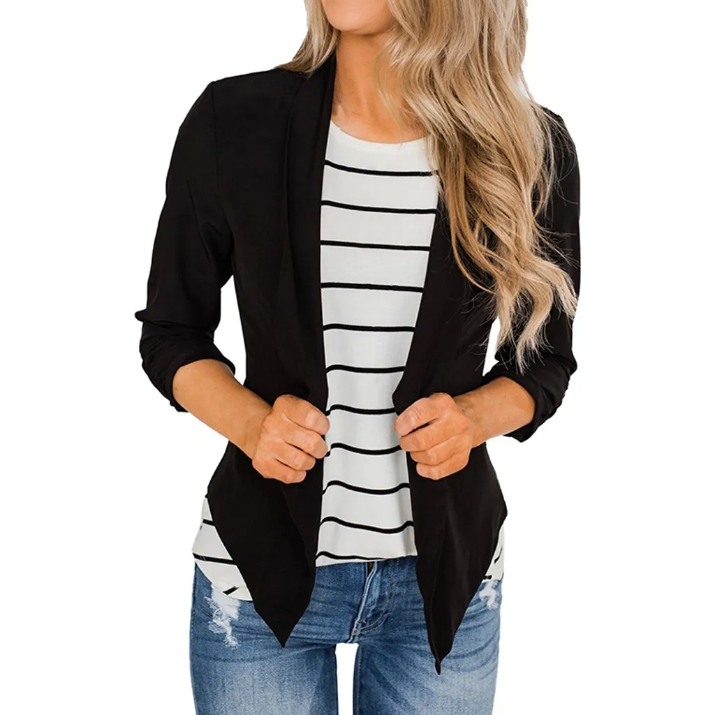 

Cardigan Jacket Women Outerwear Solid Vintage Office Lady Coats Long Sleeve Jackets Fashion Jacket Women Female Veste Femme