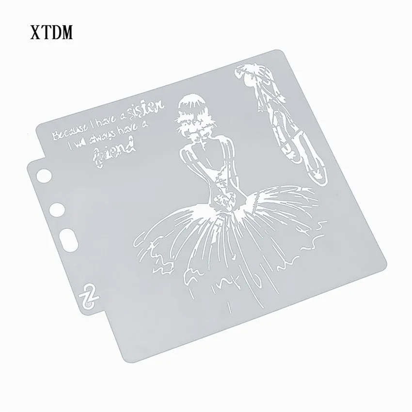 

Ballerina plastic mold shield DIY cake scrapbook stencils hollow Embellishments printing lace ruler Valentine's Day