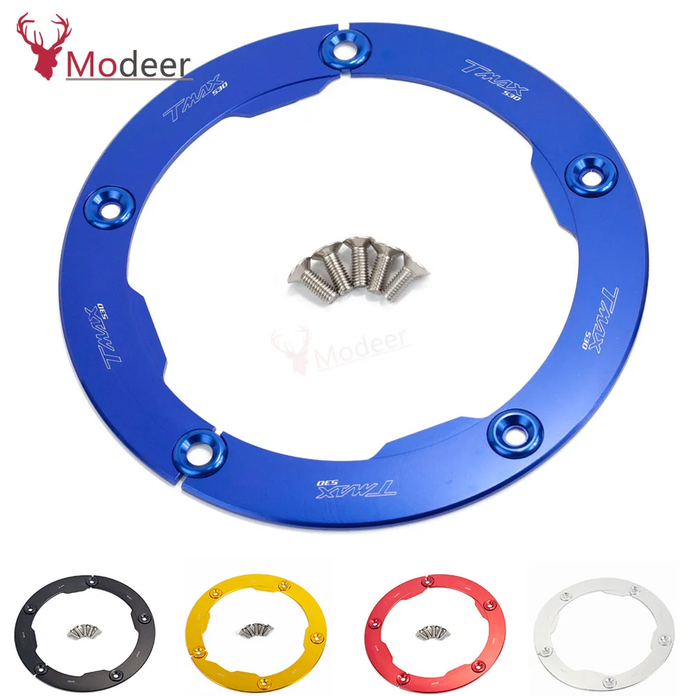 

For Yamaha T-MAX tmax 530 TMAX530 2012-2016 Motorcycle Accessories CNC Aluminum Transmission Belt Pulley Cover WITH T MAX LOGO