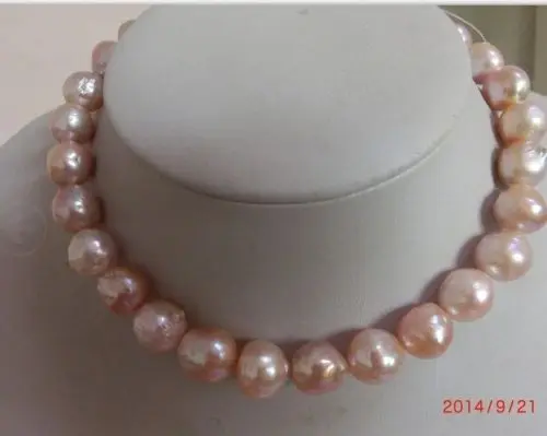 

FREE SHIPPING HOT sell new Style >>>>huge12-13MM natural AAA LUSTER south sea lavender purple pearl necklace 18