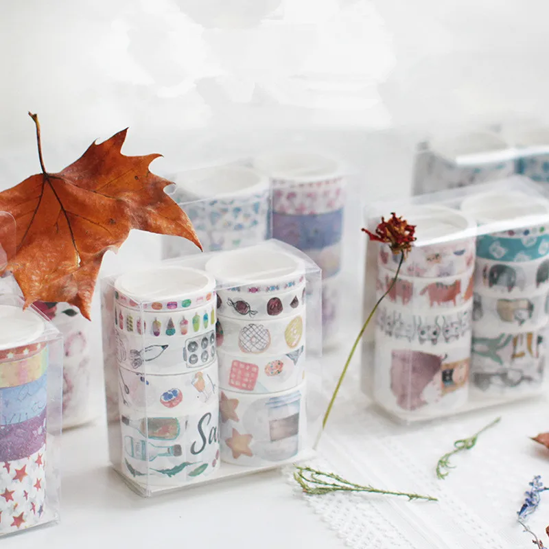 

10 pcs washi tape Kawaii masking tape set Flamingo washitape Cat stickers scrapbooking wash stationery criativa papelaria
