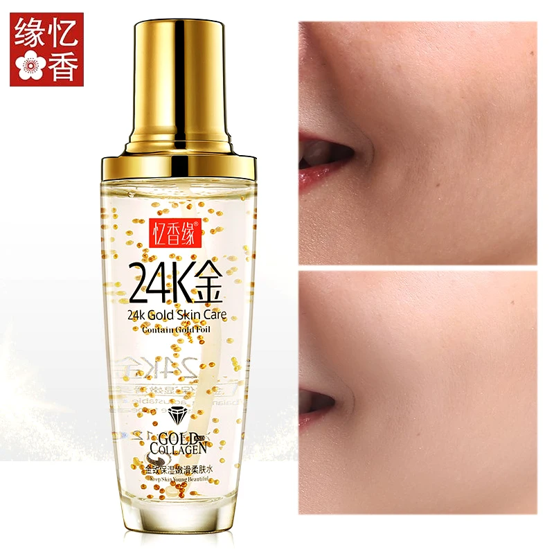 

24K Gold Face Serum Moisturizer Essence Whitening Day Anti Aging Anti Wrinkle Firming lift Skin Care facial toner xanthan gum