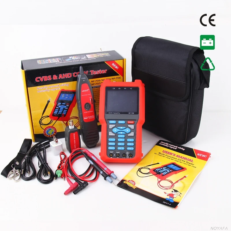 

Original Multifunctional Noyafa NF-706 Analog CVBS Signal RJ45 BNC and Metal Cable Length Optical Power Meter CCTV Cable Tester