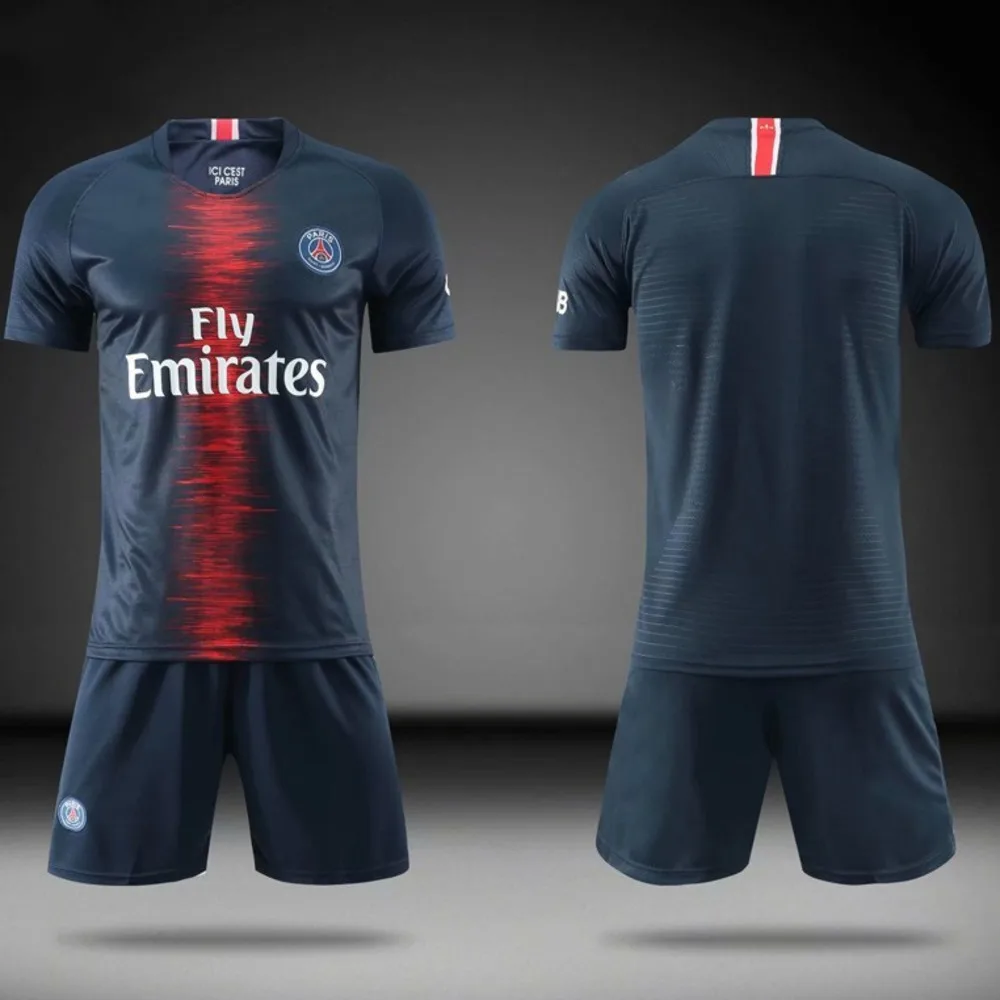 Psg Tracksuit Kids PSG Home Soccer Jersey 2018-2019 Season Kids Blue Psg Soccer Jersey 2019 High Quality Suit Gift For Child