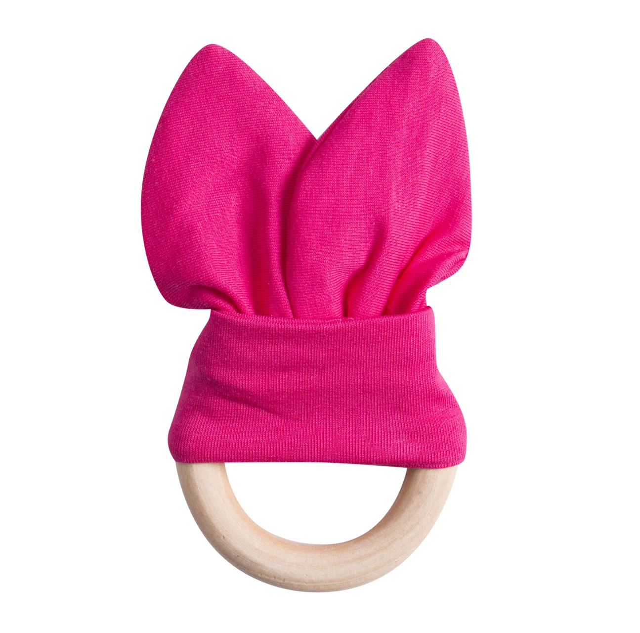 Safety Wooden Natural Baby Rabbit Teething Ring Teether Bunny Babies TeethersZN