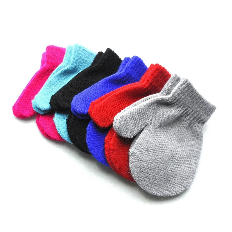 1Pair Winter Toddler Kids Gloves Baby Boy Girl Cute Soft Knitting Mittens Warm