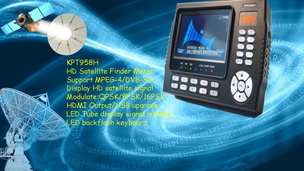 

by dhl 4.3inch LCD KPT-958H DVB-S2 satellite finder MPEG4 satfinder meter multiunction for PVR,video player, cctv camera monitor