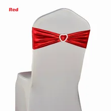 20 шт. красный/синий/Золотой 10 металлических цветов стрейч Подвязка из спандекса для стула с пряжкой в виде сердца для свадебного банкета