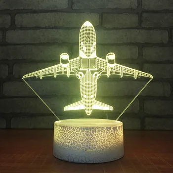 

Creative Touch Screen Acrylic Crack Usb 3d Night Light Factory Direct Sales White base Lovely 7 color change 3D Lamp