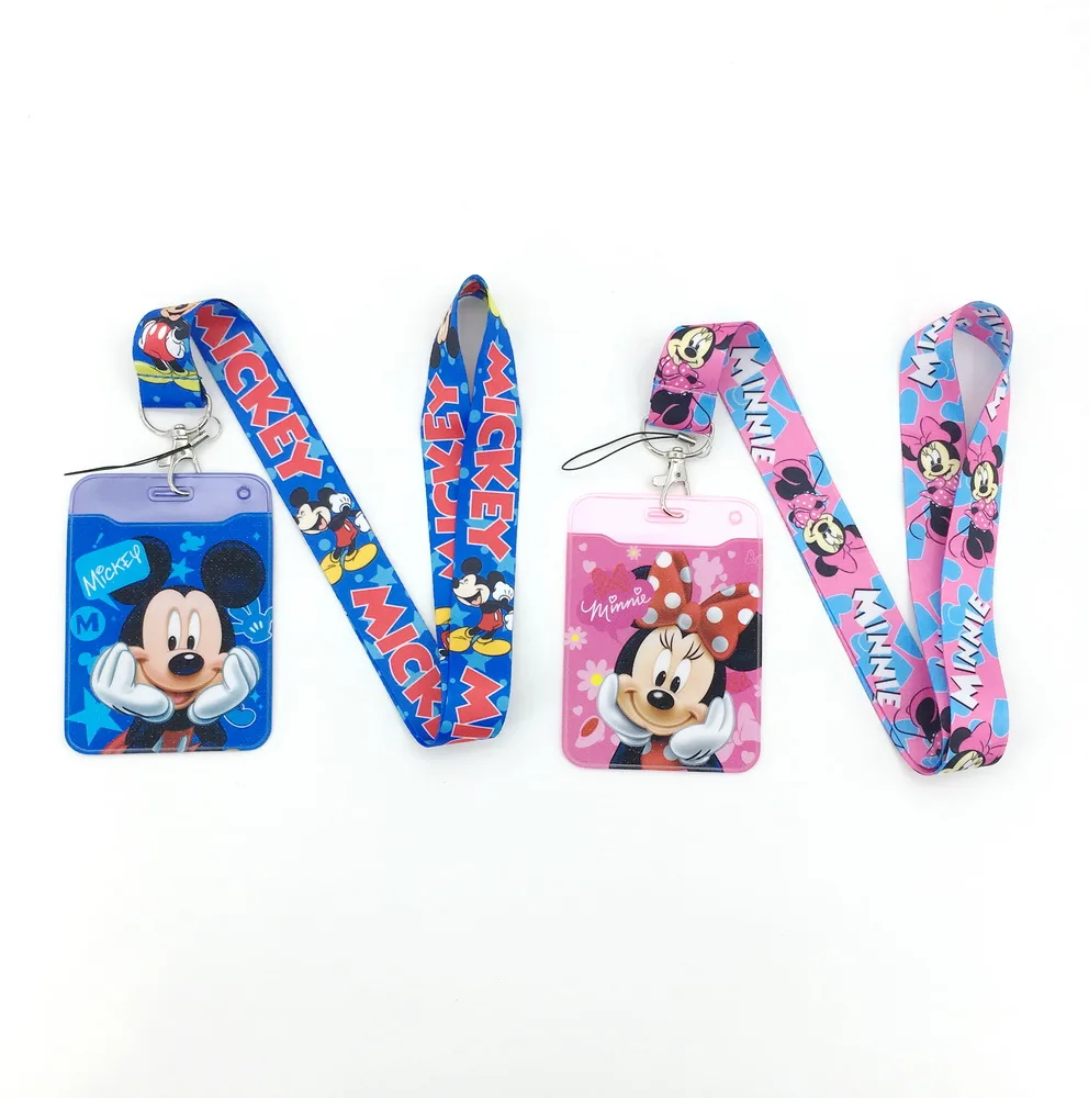 

Lovely Mickey Mouse and Minnie Card Holders Bank Card Neck Strap Card Bus ID Holders Lanyard Cute Keychain