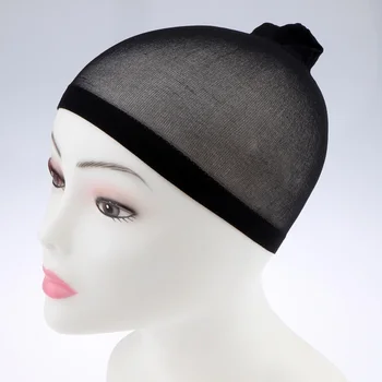 100Pcs Wholesale Breathable Black Spandex Dome Cap Mesh Hair Net for Making Wigs Snood Stretchy Wig Cap 1