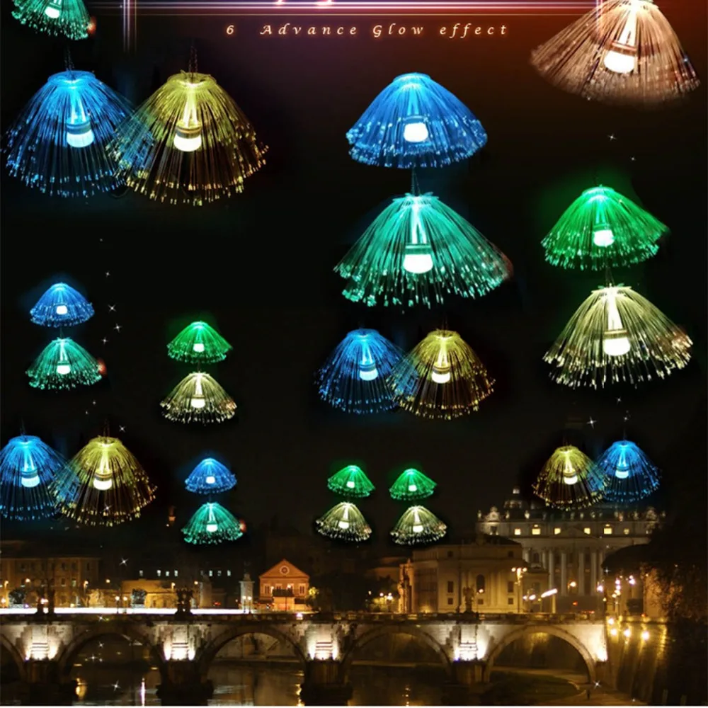 

Multicolor Holiday LED Fiber Optic Jellyfish Lamp Light Holiday Wedding Centerpiece Optic Fiber LED Lighting Christmas Decor