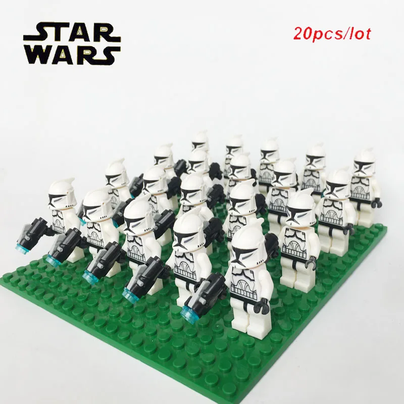 

Star War Kashyyyk Troopers Clone Scout Trooper Commander Gree With weapon Compatible legoe brick toy for kid gift 5PCS/lot