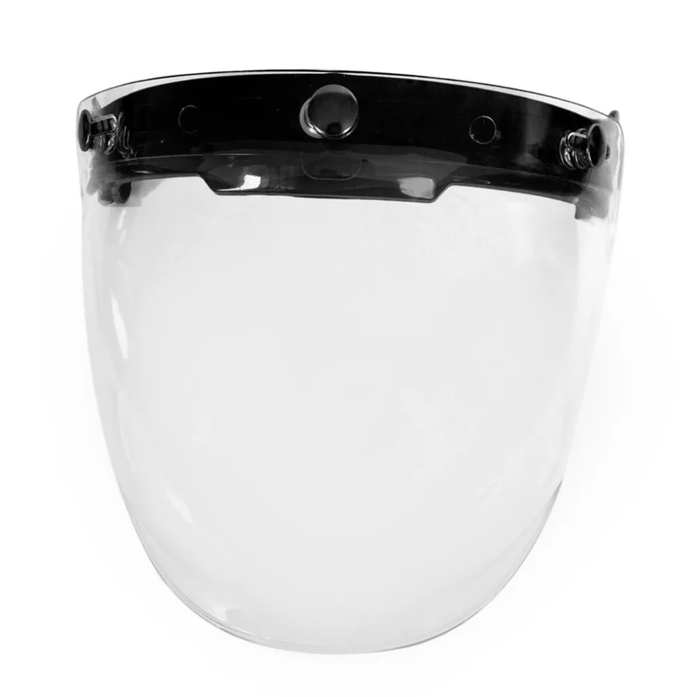 HotMotorcycle Windshield Helmet Vintage Style Helmets 3 Snaps Jet