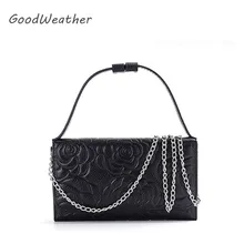 Маленькая женская сумка с цветочным принтом через плечо, 4 цвета, модная сумка на цепочке, вечерние сумки из натуральной кожи на плечо, клатчи, женские сумки