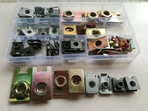 

40pcs M4-M10 Welding Nuts Clamp Spring Nut Cage Sleeve Leaf Springs Sleeves High Quality