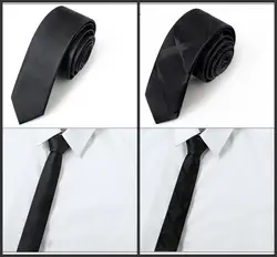 Ikepeibao тонкий узкий черный галстук для Для мужчин 5 см Повседневное стрелка Тощий Серебряный галстук новый человек аксессуары для вечерние