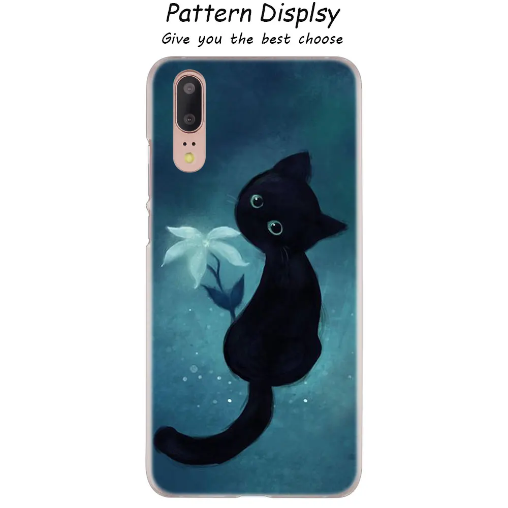 015 Милый Черный кот смотрели Глаза Моды Жесткий Чехол для huawei P30 P20 P10 P9 P8 Lite P30 P20 Pro мини P Smart крышка - Цвет: 015