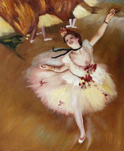 Handgemalte Edgar Degas Ballett Gemälde Stern Tänzerin (Auf der Bühne