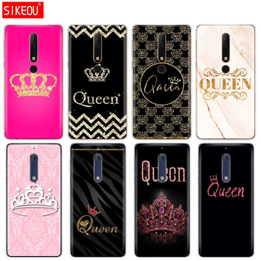 Силиконовый чехол SIKEOU Queen and king crown для Nokia 5 3 6 7 PLUS 8 9 /Nokia 1 2018 | Мобильные телефоны и