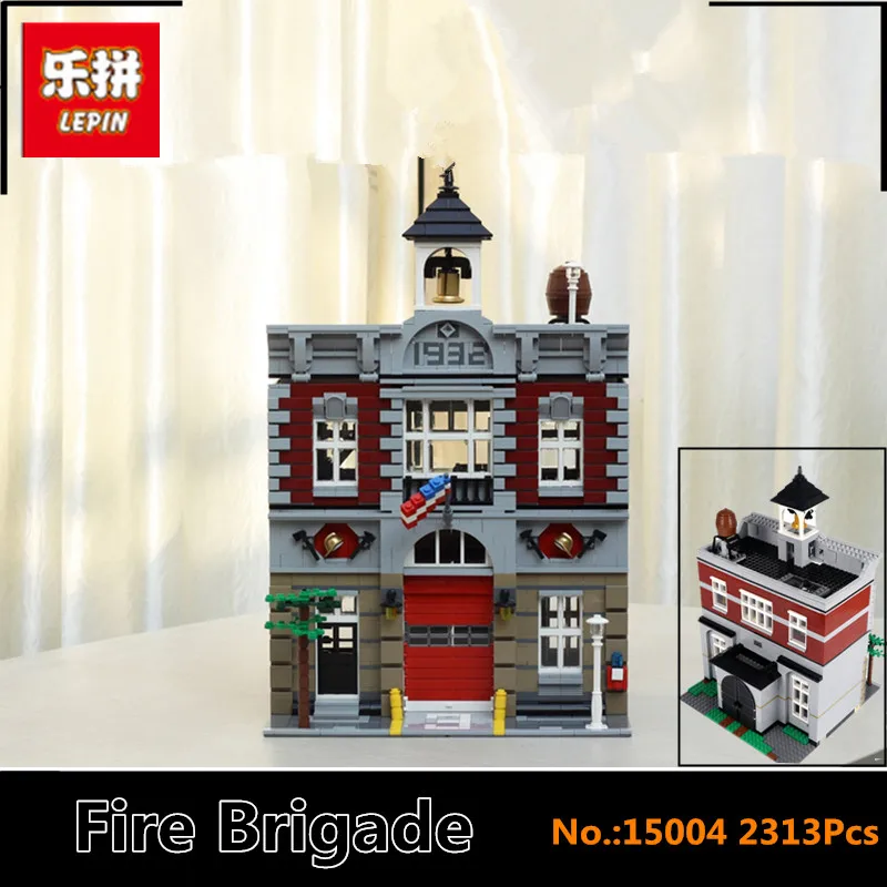 

IN STOCK DHL LEPIN 15004 2313Pcs City Street Fire Brigade Model Building Kits Blocks Bricks Compatible 10197 Brick