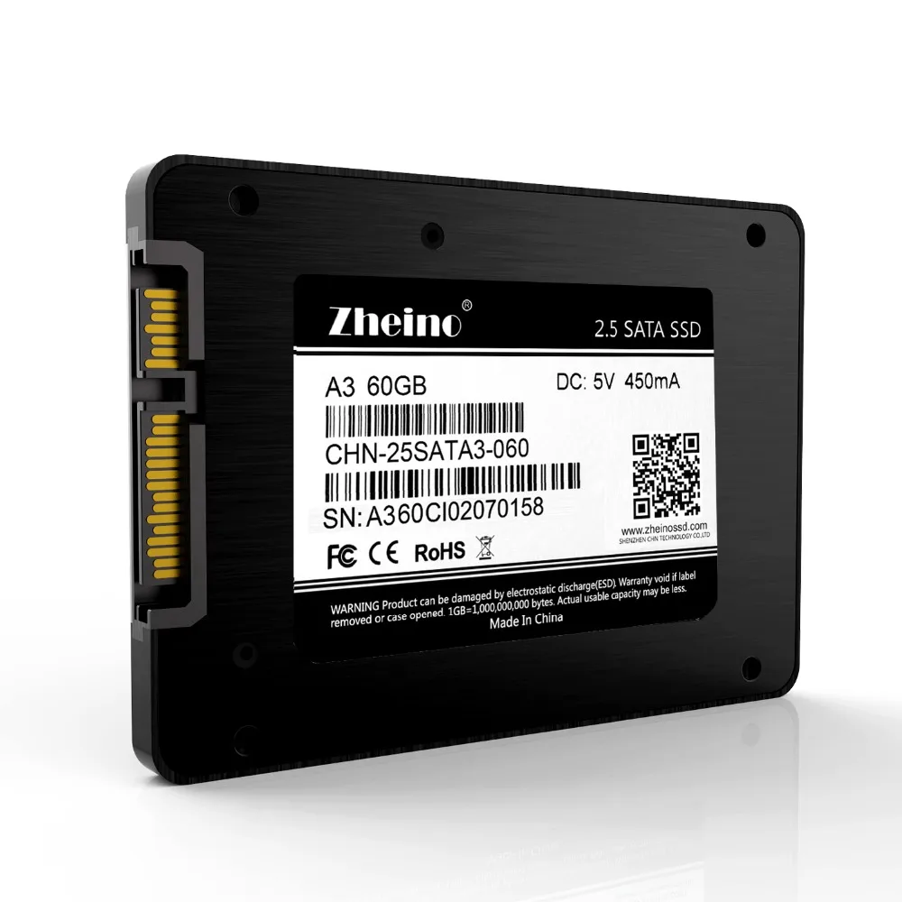 

Zheino 3D 60GB SSD SATA3 Hard Dirve 3D TLC NAND Flash Memory Internal Solid State Disk Drive For PC LAPTOP DESKTOP MACABOOK