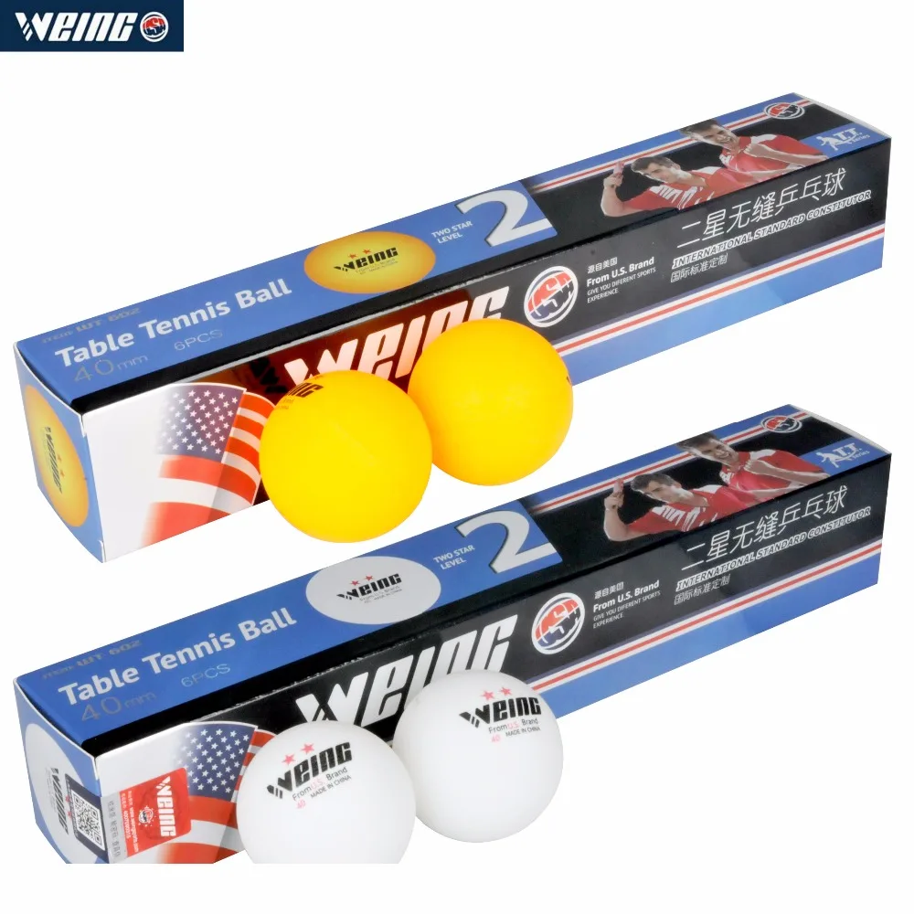 WEING WT-602 дешевые теннисные мячи 4 см белый и желтый матч любительский прочный мячик для пинг-понга