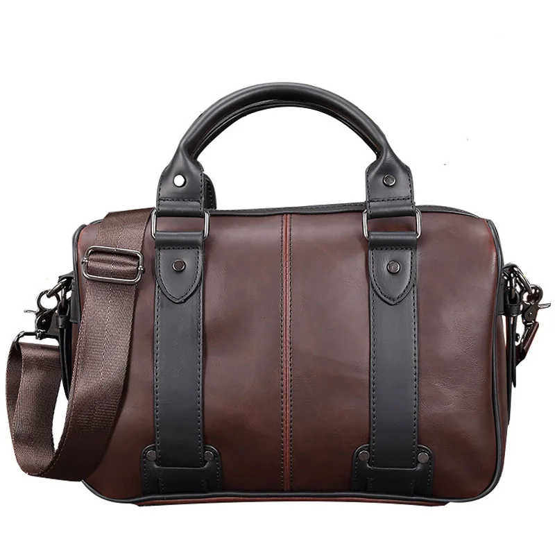 

Brand Casual Men Briefcase Crazy Horse Leather Men Messenger Bags Vintage Shoulder Bag Male Laptop Bag Business Bags for Men