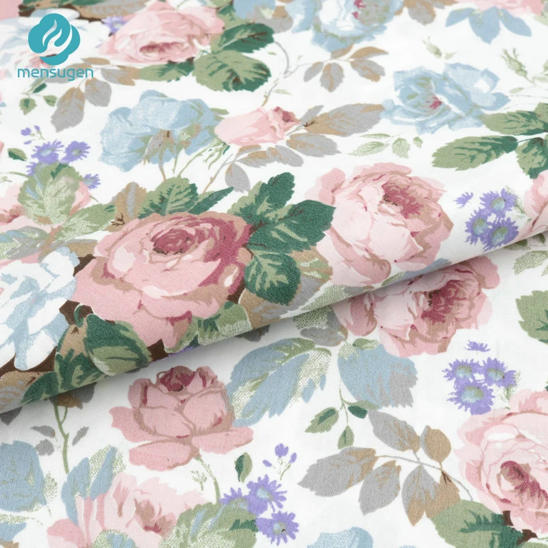 

Mensugen 50cm*160cm Cotton Flower Fabric for Patchwork Quliting Bedding Sheet Cushions blanket Dresses Sewing Material