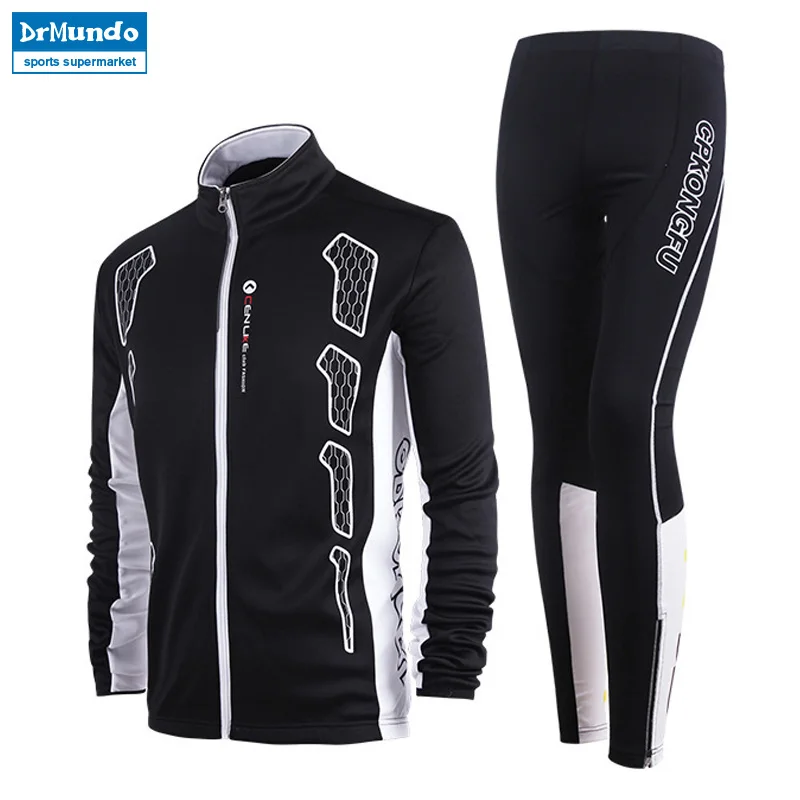 Мужская велосипедная Джерси Зимняя Теплая Флисовая велосипедная ветрозащитная уличная велосипедная спортивная одежда куртка с длинным рукавом+ колготки брюки спортивные комплекты