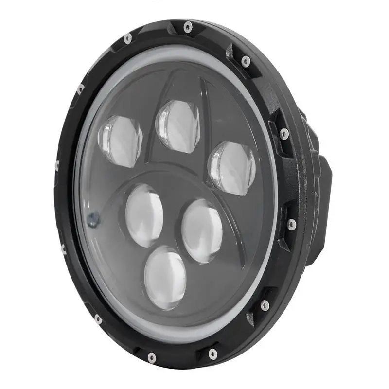 

Ironwalls 7" LED Motorcycle Headlight Projector Headlamp DRL Angel Eye Motorbike Passing Light For Harley Jeep Wrangler 2007-16