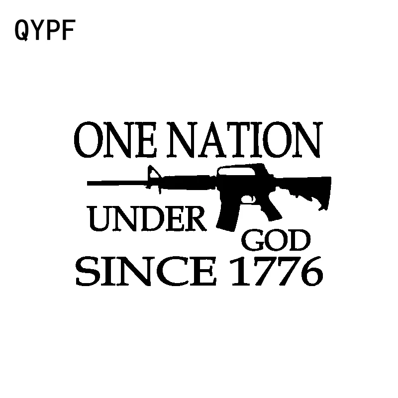 

QYPF 13.2CM*8.5CM Fashion Vinyl One Nation Under Since God 1776 Car-styling Car Sticker Decal C15-3298