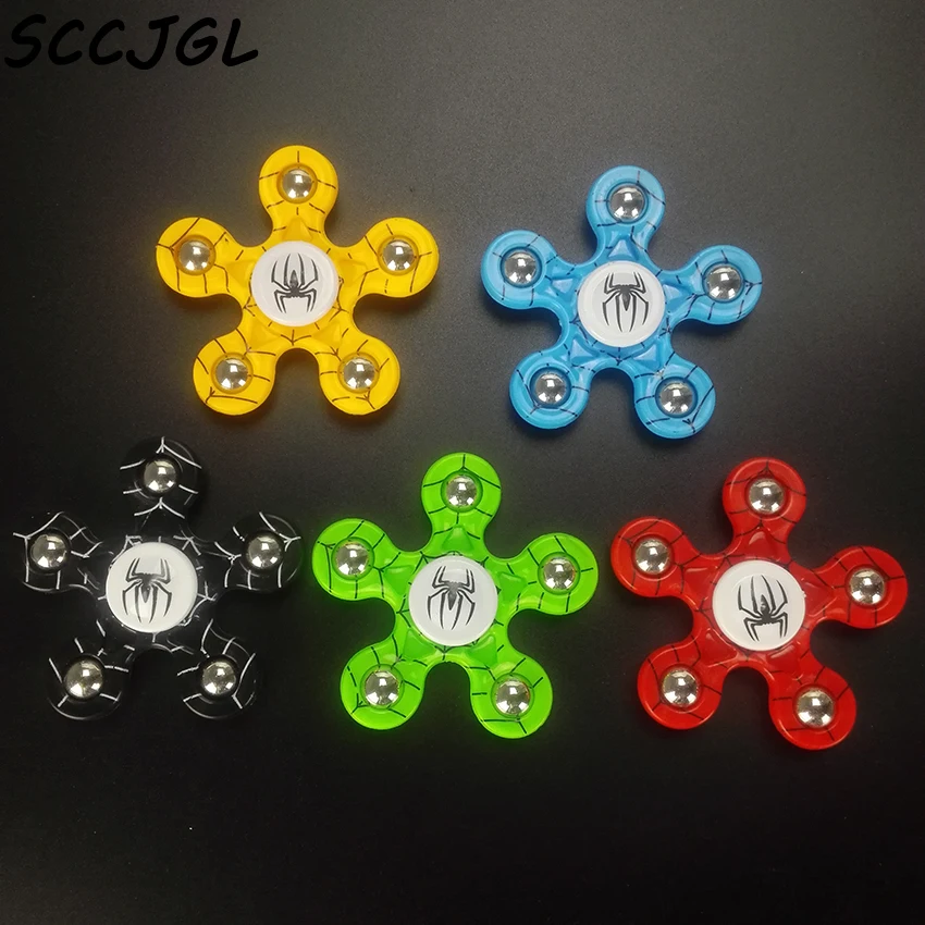 

SCCJGL Toys Spider Pattern Hand Spinner Five Metal beads Fidget Spinner & fidgets Adults Children stress wheel autisms Toys