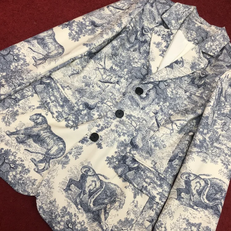 High quality women's casual blazers coat 2019 spring autumn animal print jackets coat A368 High quality women's casual blazers coat 2019 spring autumn animal print jackets coat A368