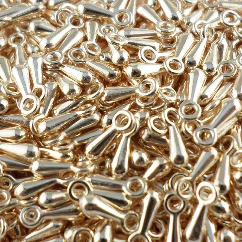 

400pcs Metal Gold/Silver Tiny Water Drop Charms Crafts Pendants 2.5x7mm Bracelets/Necklace Findings