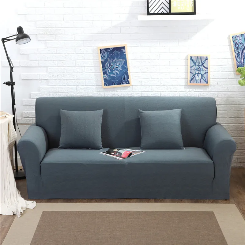 Stylish Jacquard Sofa Cover 1 Piece Elastic Stretch Slipcover Solid Color 1 4 Seat Lightweight Slip